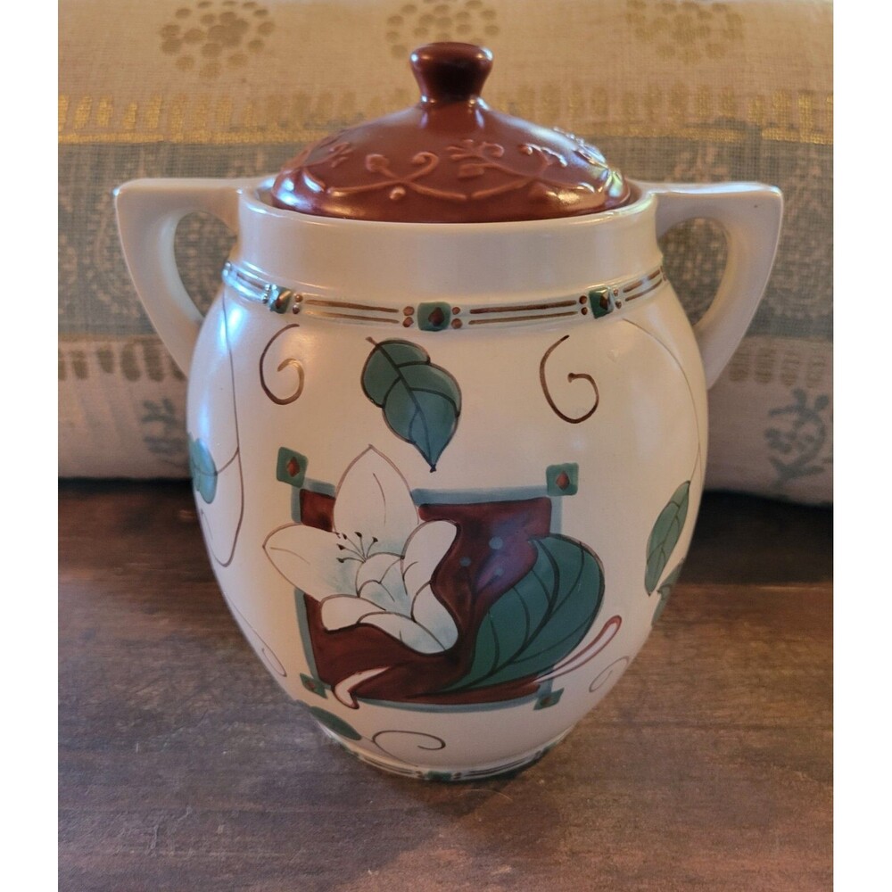 Pfaltzgraff “Mission Flower” Medium Canister Cookie Jar 9” - Vintage